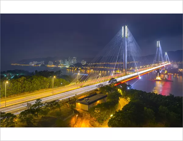 Night view of Ting Kau bridge