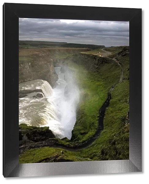 Icelandic Gullfoss waterfall canyon