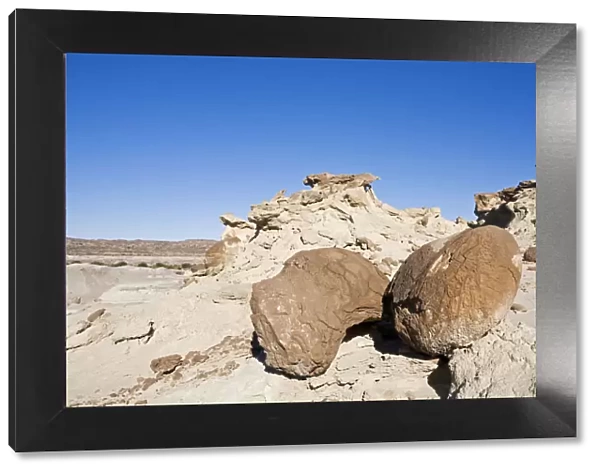 Big round stones at National Park Parque Provincial Ischigualasto, Central Andes, Argentina, South America