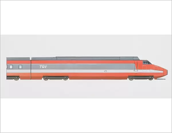 France, TGV high speed train, side view