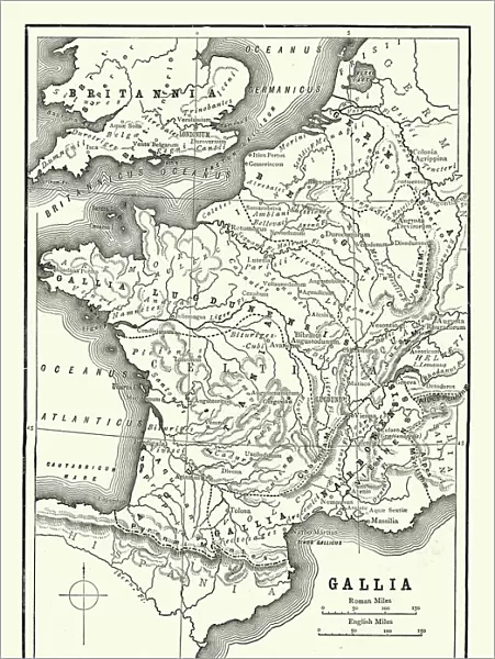 Map of Ancient Gaul (France)