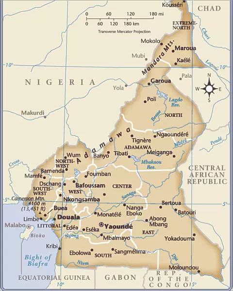 Cameroon country map