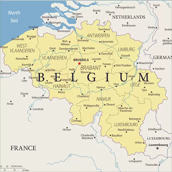 Map of Belgium - Vector