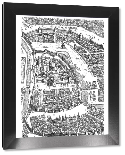 City of Moscow Russia 17th century map illustration
