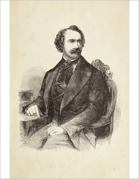 Engraving of writer Charles Dickens from 1870