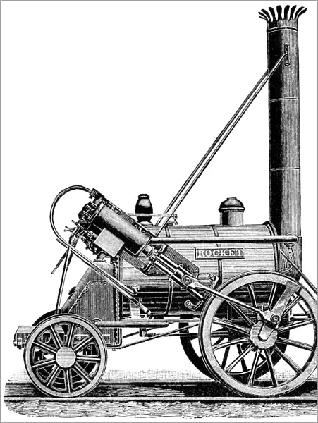 Steampunk steam driven catapult contraption lithograph
