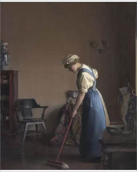 Girl Sweeping by William McGregor Paxton