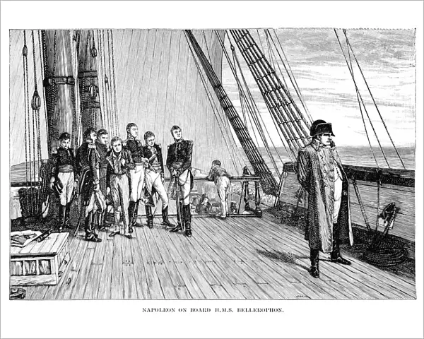 Napoleon on board HMS Bellerophon engraving 1891
