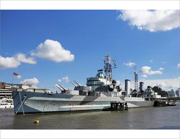 England, London, HMS Belfast on River Thames