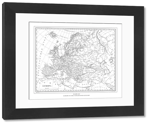 Europe int the Nineteenth Century Great Engraving Antique Illustration, Published 1851