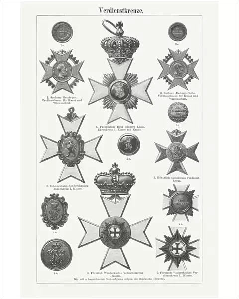 German Crosses of Merit, wood engravings, publisged in 1897
