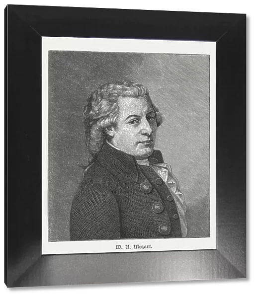 Wolfgang Amadeus Mozart, Austrian composer (1756-1791), wood engraving, published 1885