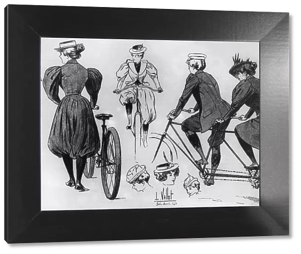 A group of women cycling, 1894