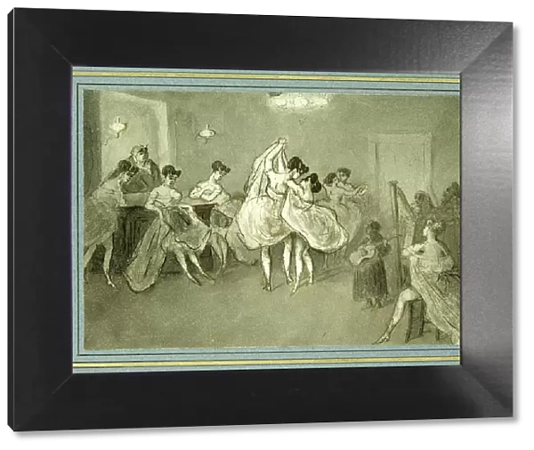 Dancing Women in a Brothel, 1850, France, Historic, digitally restored reproduction from a 19th century original