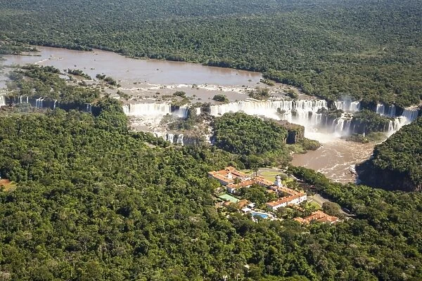 Aerial view of Iguazu Waterfalls, Argentina Brazil