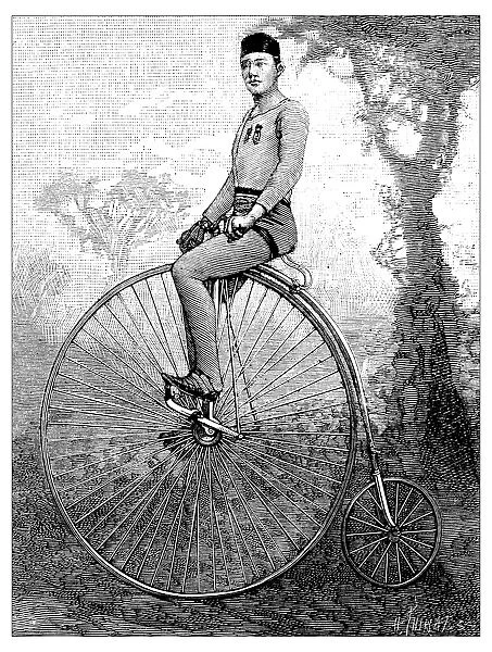 Antique engraving illustration: velocipede