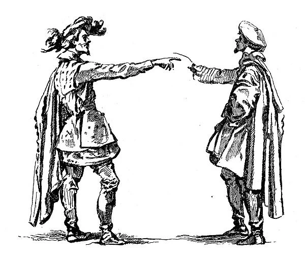Antique illustration of two men arguing