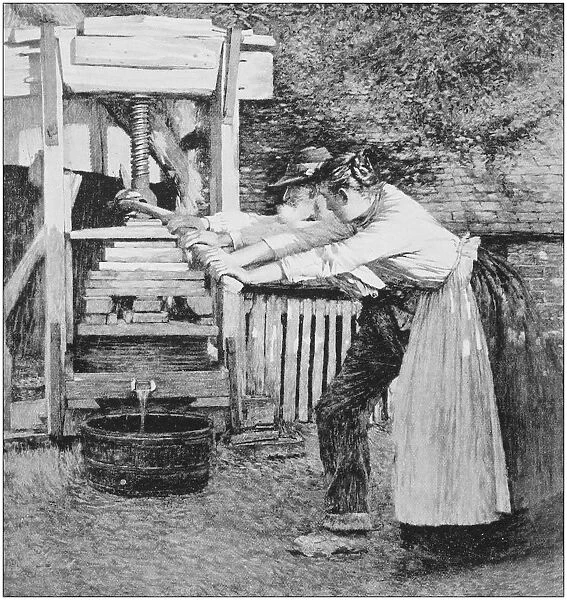 Antique photo of paintings: Sussex cider press