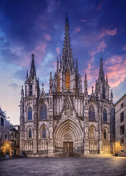 Barcelona Cathedral in the morning, Spain