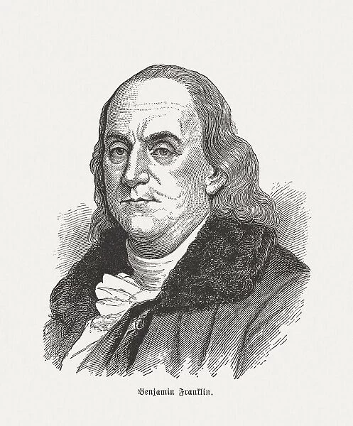 Benjamin Franklin (1706-1790), wood engraving, published in 1884