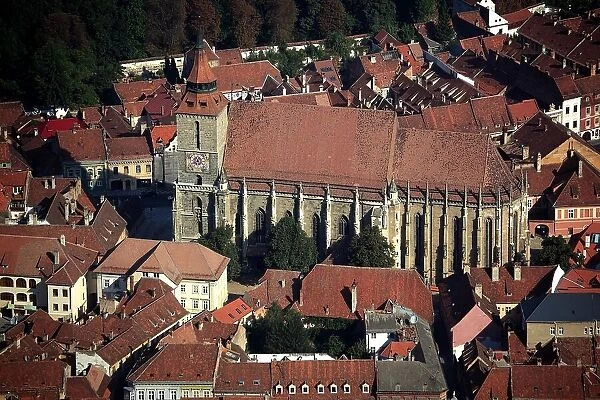 The Black Church, Biserica neagra, View of Brasov, Brasov, Transylvania, Romania