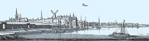 Bonn in the Middle Ages, North Rhine-Westphalia, Germany, Historical, digital reproduction of an original from the 19th century, original date unknown