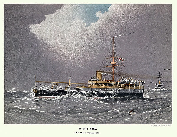 British Royal Navy warship HMS Hero was the second and final Conqueror class battleship, 19th Century