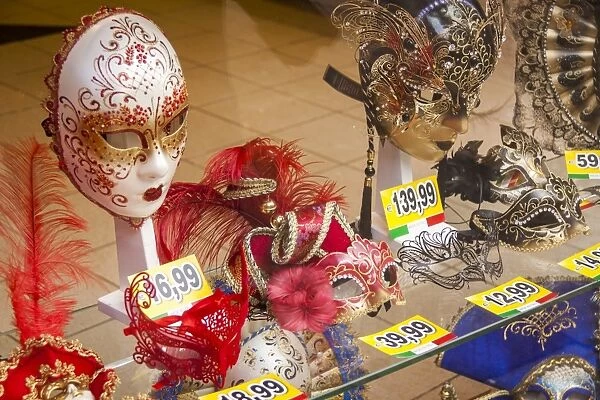 Carnival masks in shop