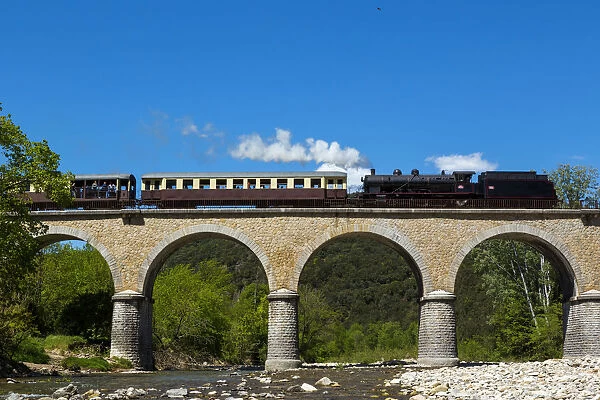 The Cevenne steam train, Gard, Occitanie, France