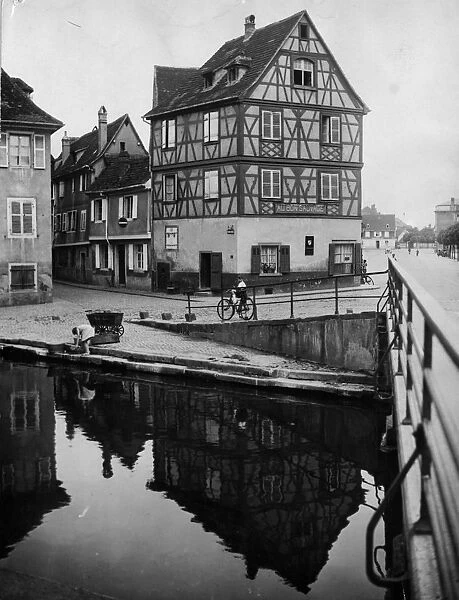 Colmar. circa 1930: A building in the medieval town of Colmar, France