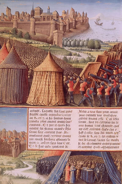 Crusaders. A Painting of Crusaders Besieging Muslim-Held Ascalon on the