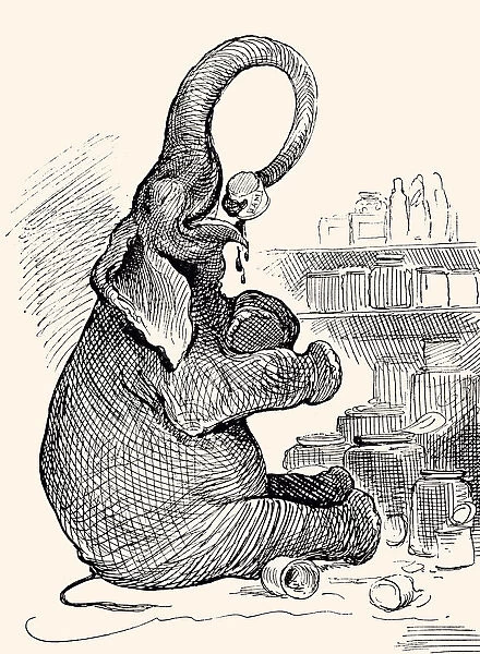 CUTE BABY ELEPHANT WITH A JAR OF JAM (XXXL)