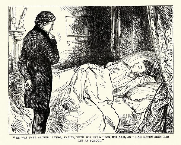 Dickens, David Copperfield, He was fast asleep; lying, easily