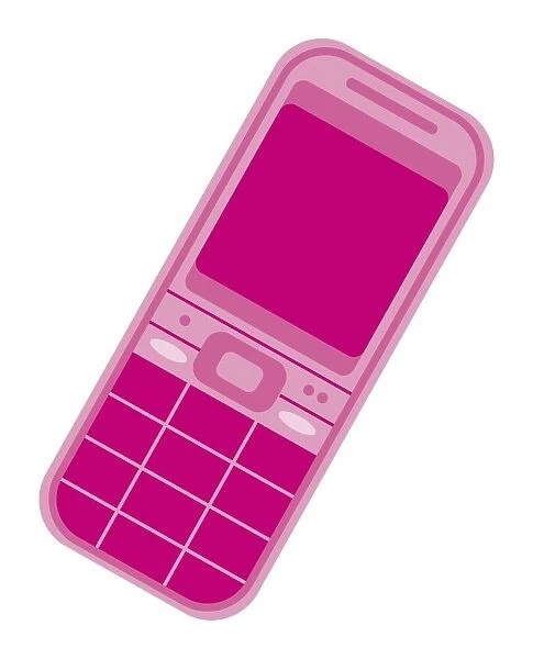 Digital illustration of pink mobile phone