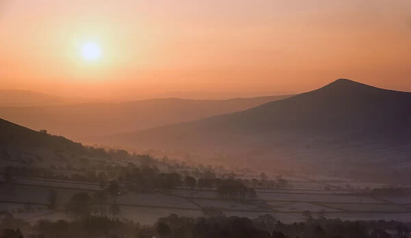 Edale Valley sunrise. English Peak District. UK