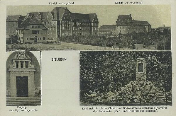 Eisleben, county Mansfeld-Suedharz, Saxony-Anhalt, Germany, view around ca 1910, digital reproduction of a historical postcard, from that time, exact date unknown