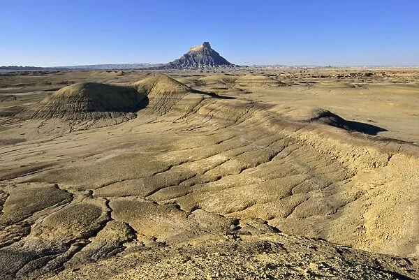 Factory Butte in the bentonite hills of Caineville desert, Utah, USA, North America
