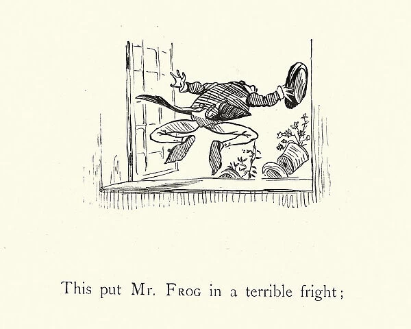 Frog He Would A-Wooing Go, nursery rhyme, This put Mr Frog in a terrible fright