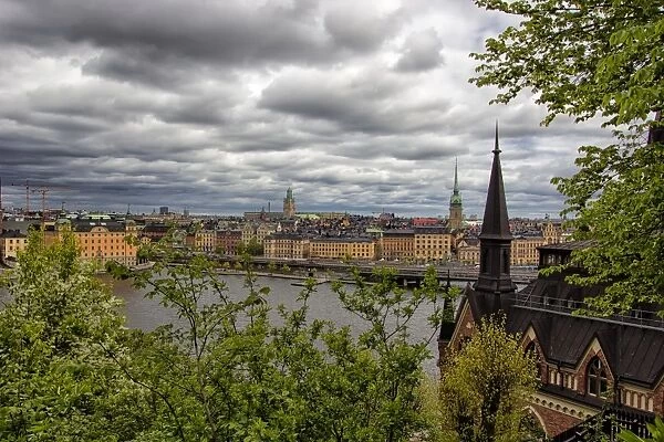 Gamlastan. Scenic panorama of old town of Gamlastan, part of Swedish capital of Stockholm
