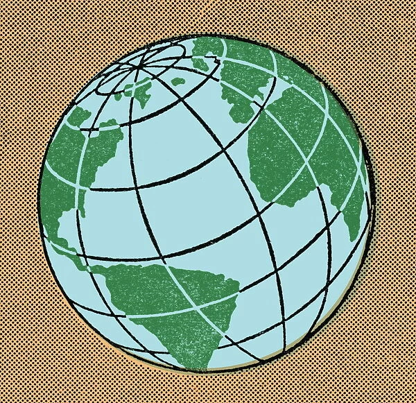 Globe showing Pacific Ocean