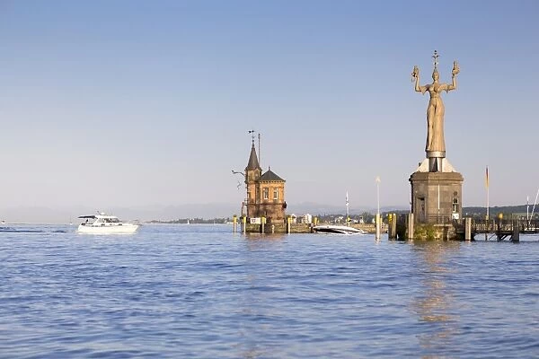 Harbour entrance of Konstanz with the Imperia statue, Lake Constance, Konstanz, Baden-Wuerttemberg, Germany