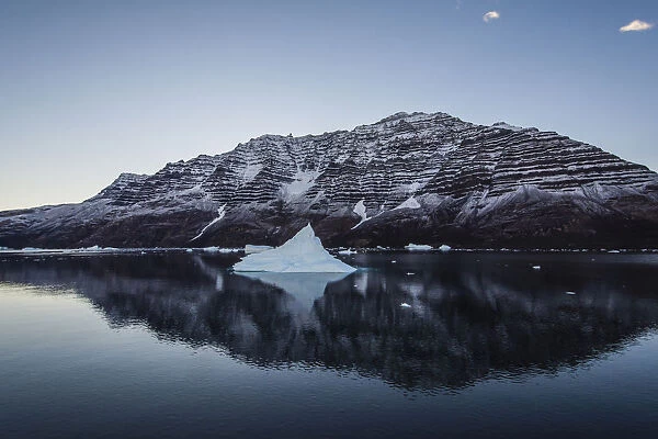 Icebergs and calm water, Scoresby Sund, Greenland, Denmark