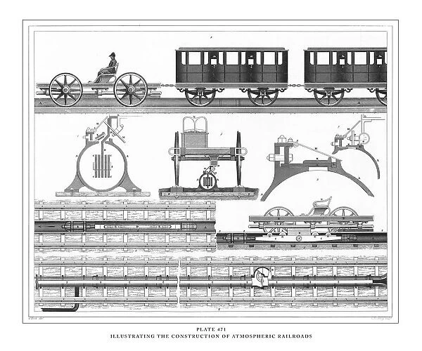 Illustrating the Construction of Stone Bridges Engraving Antique Illustration, Published