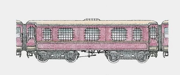 Illustration of Victorian train carriage