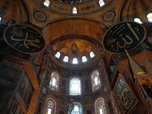 Inside the Hagia Sofia, Istanbul, Turkey