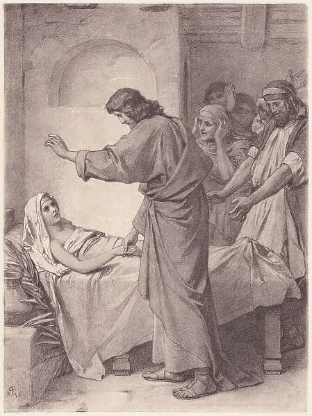 Jesus Raises the Daughter of Jairus, photogravure, published in 1886