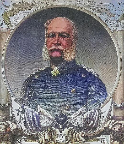 King William I, illustrated war chronicle 1870-1871, German-French campaign, Germany, France