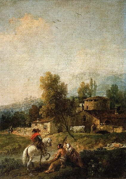 Landscape with Village and Beggars