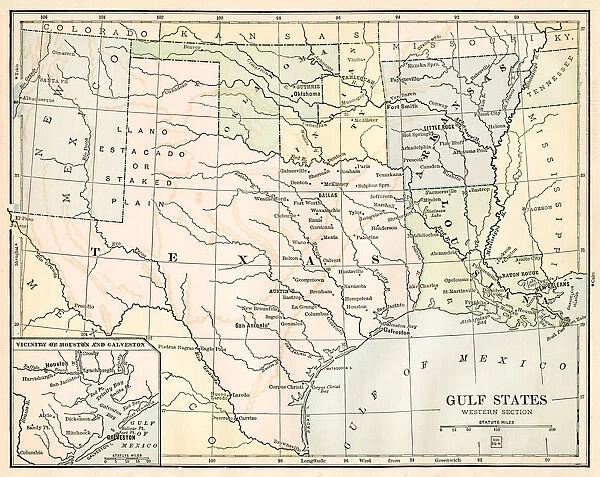 Map Gulf States 1888