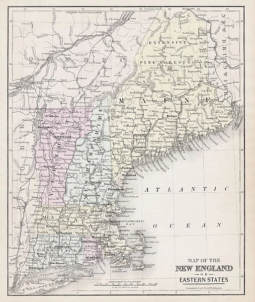 Map of New England 1877